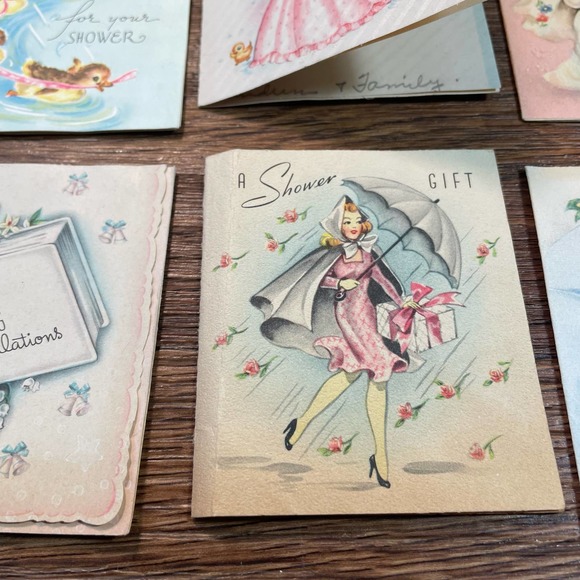 Lot of Kitsch Shower Cards and Wedding Cards - Picture 3 of 13